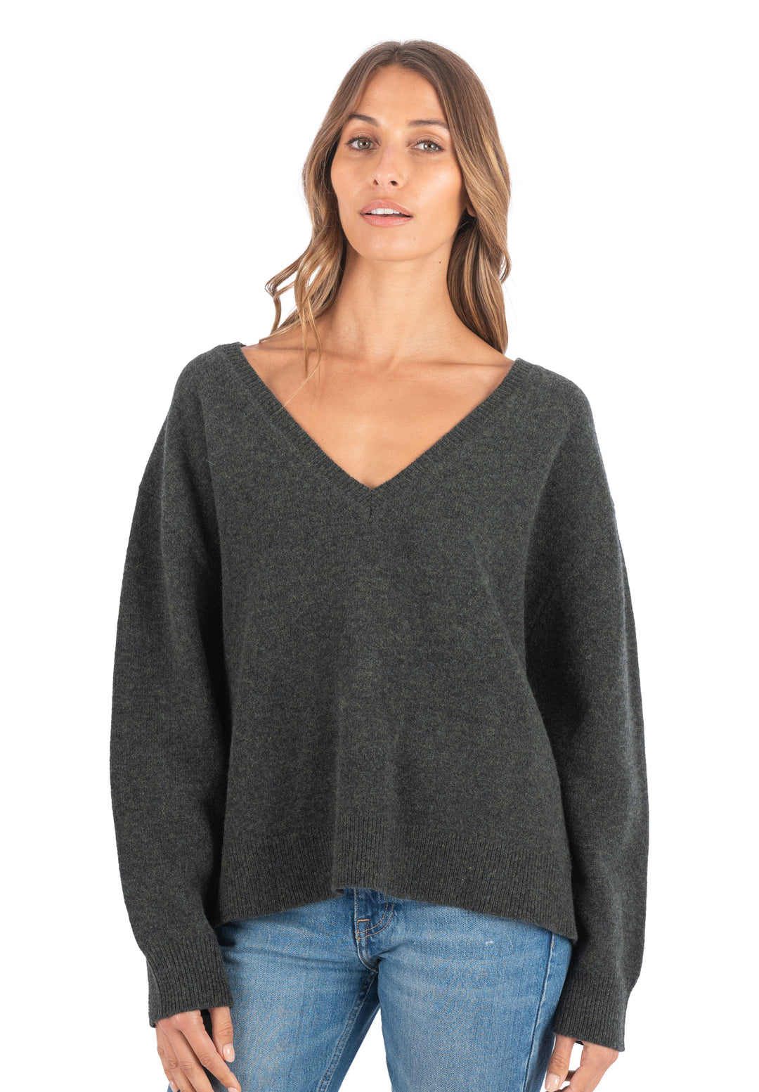 Valentina Green Oversized Merino Wool Sweater