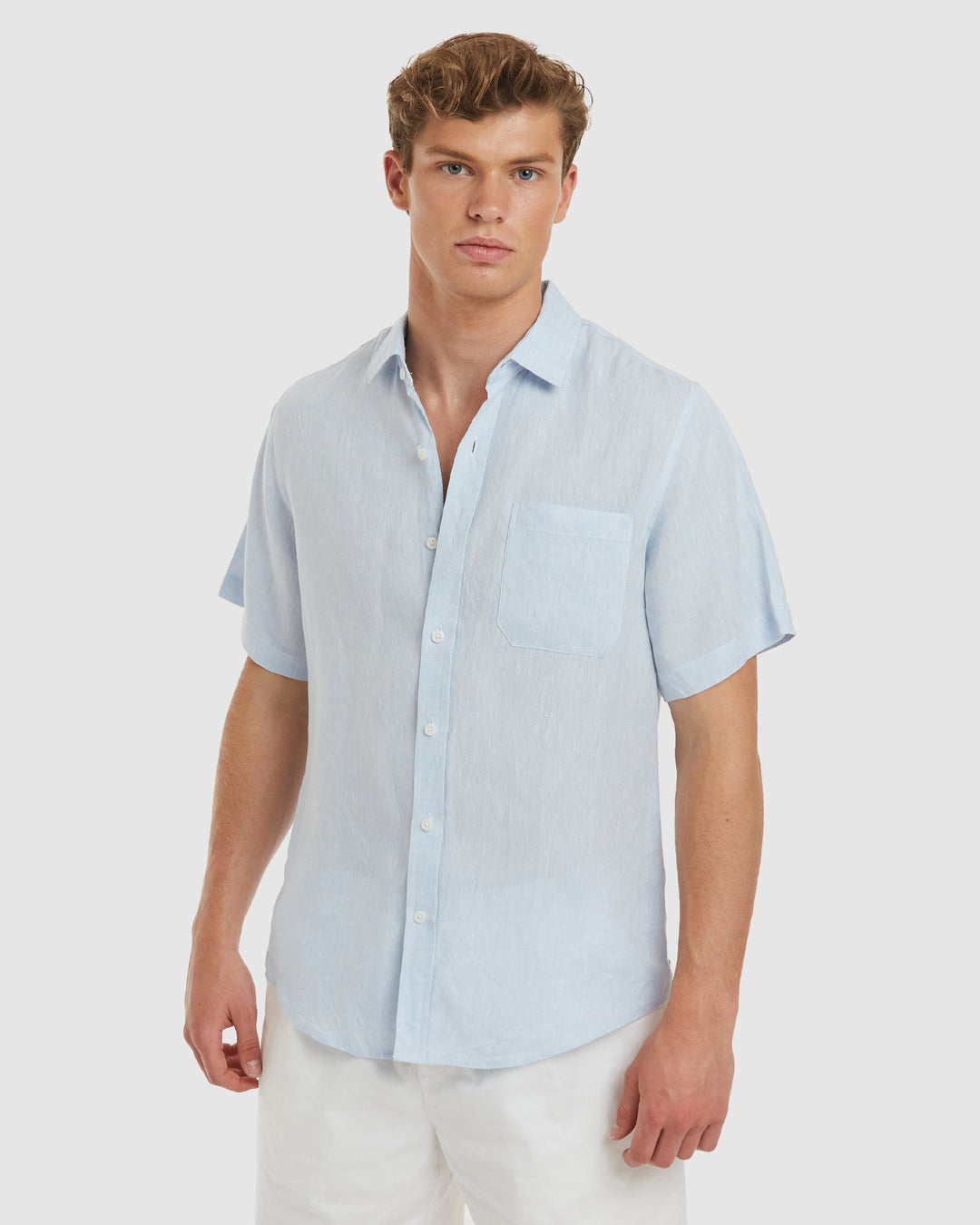 Ravello-SS No Tuck Sky Linen Shirt - Slim Fit
