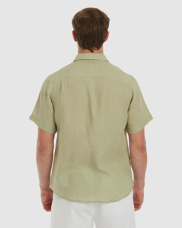 Ravello-SS No Tuck Safari Linen Shirt - Slim Fit