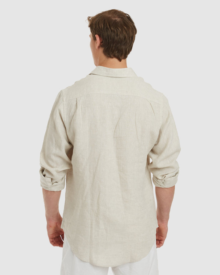 Ravello-LS No Tuck Sand Linen Shirt - Slim Fit