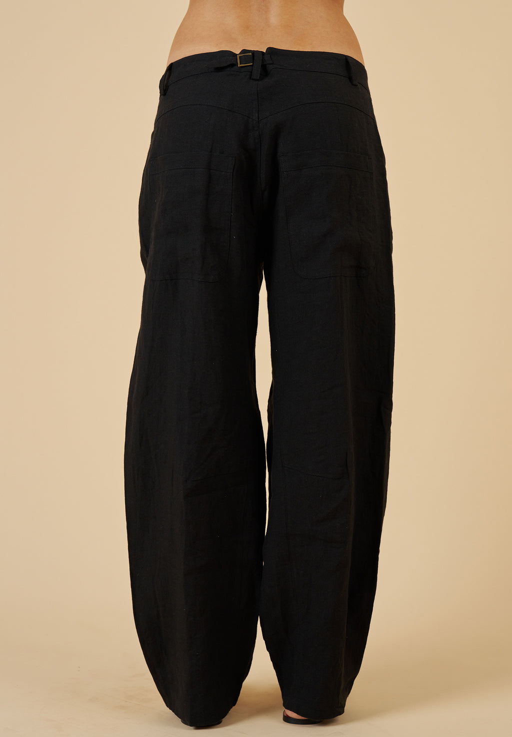 Aosta Black Linen Pants