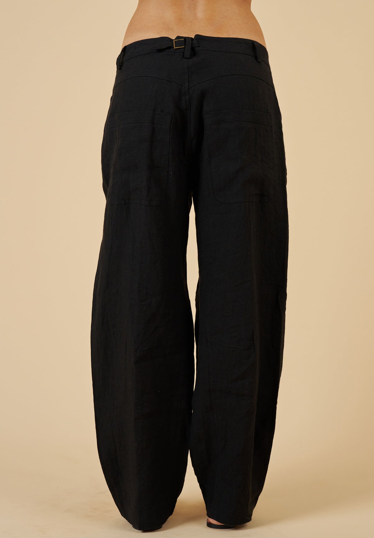 Aosta Black Linen Pants