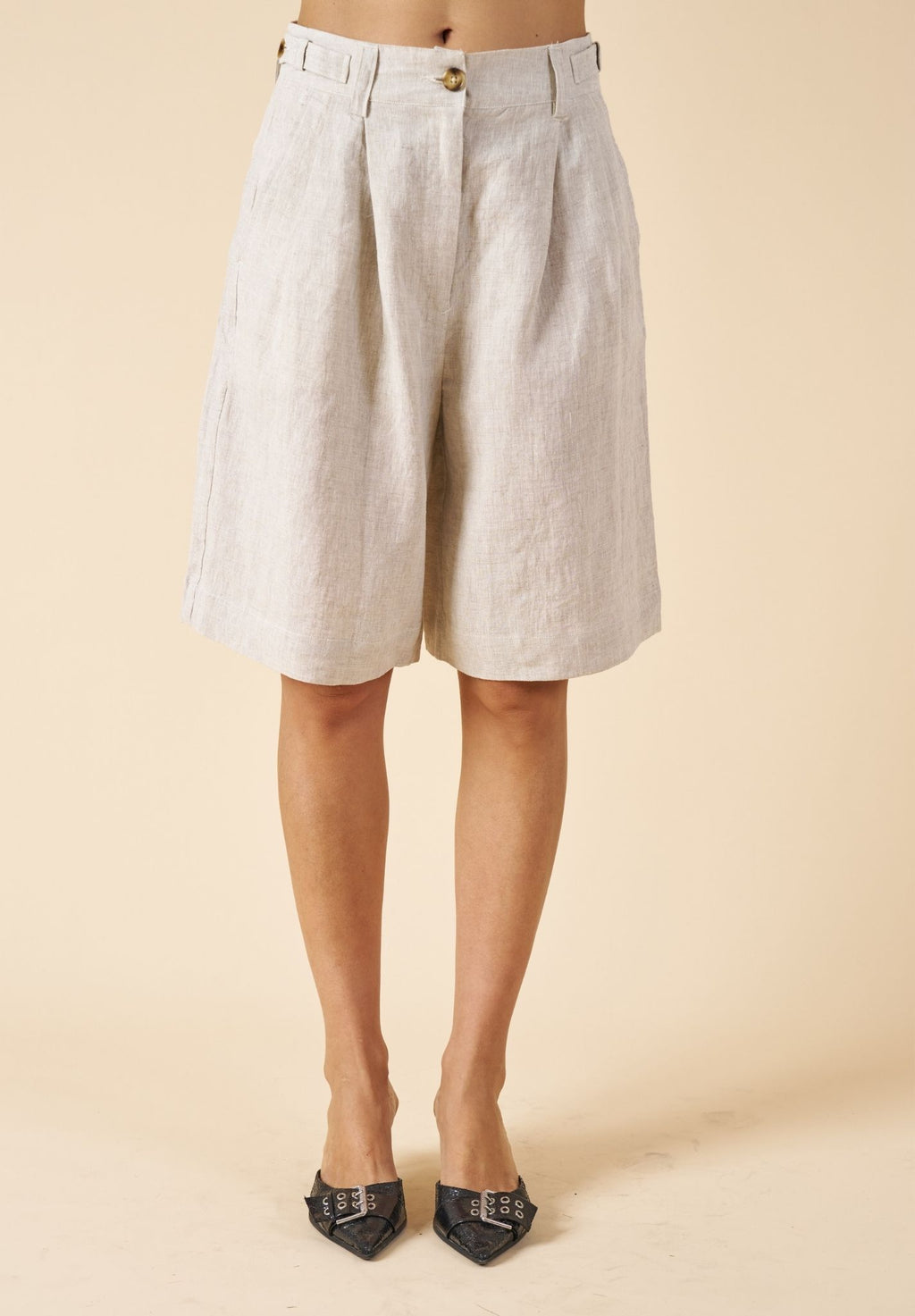 Bermuda Natural Linen Shorts