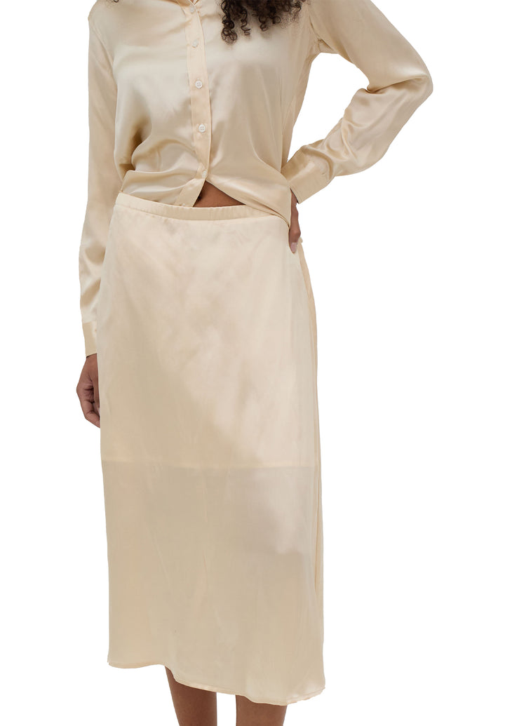 Maddie-Silk Biscuit Midi Silk Skirt