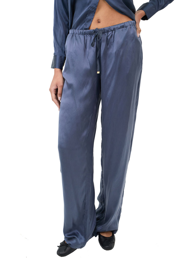 Lulu Avio Blue Silk Pants