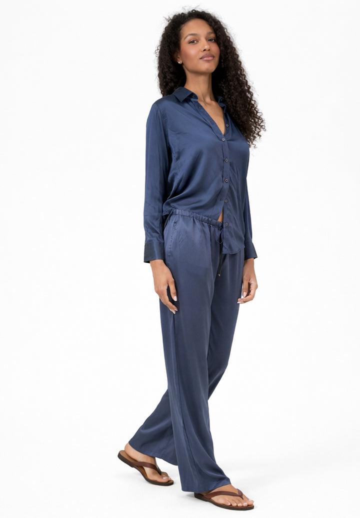 Lulu-Pants Avio Blue Silk