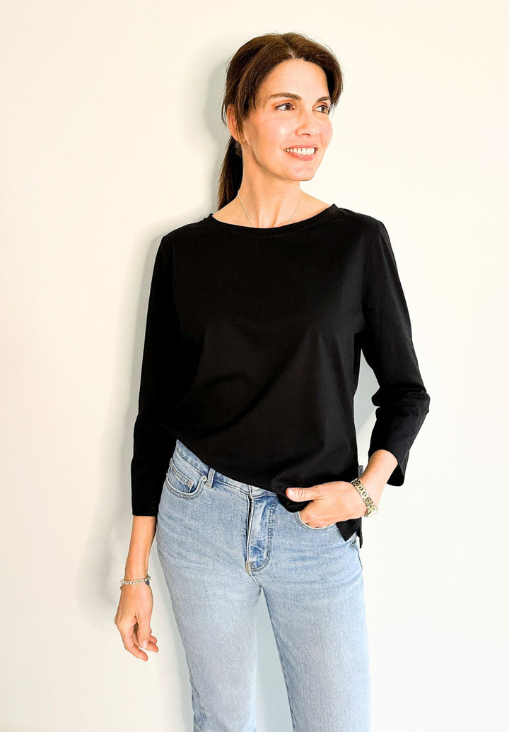 Marina Black - Long Sleeve Breton T-Shirt