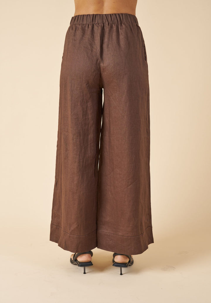 Palazzo Coffee Linen Pants