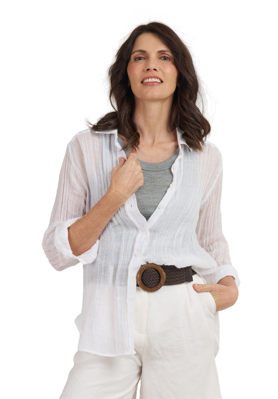 Tiny Twig White Crinkle Cambric Shirt main image 0