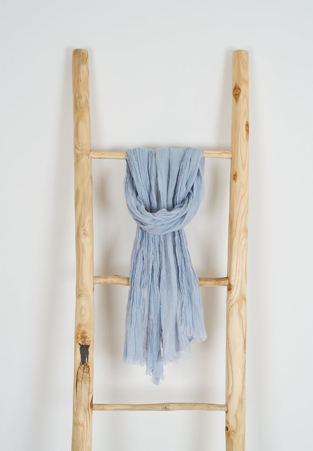 Scarf Sky Blue French Linen Crinkled Scarf