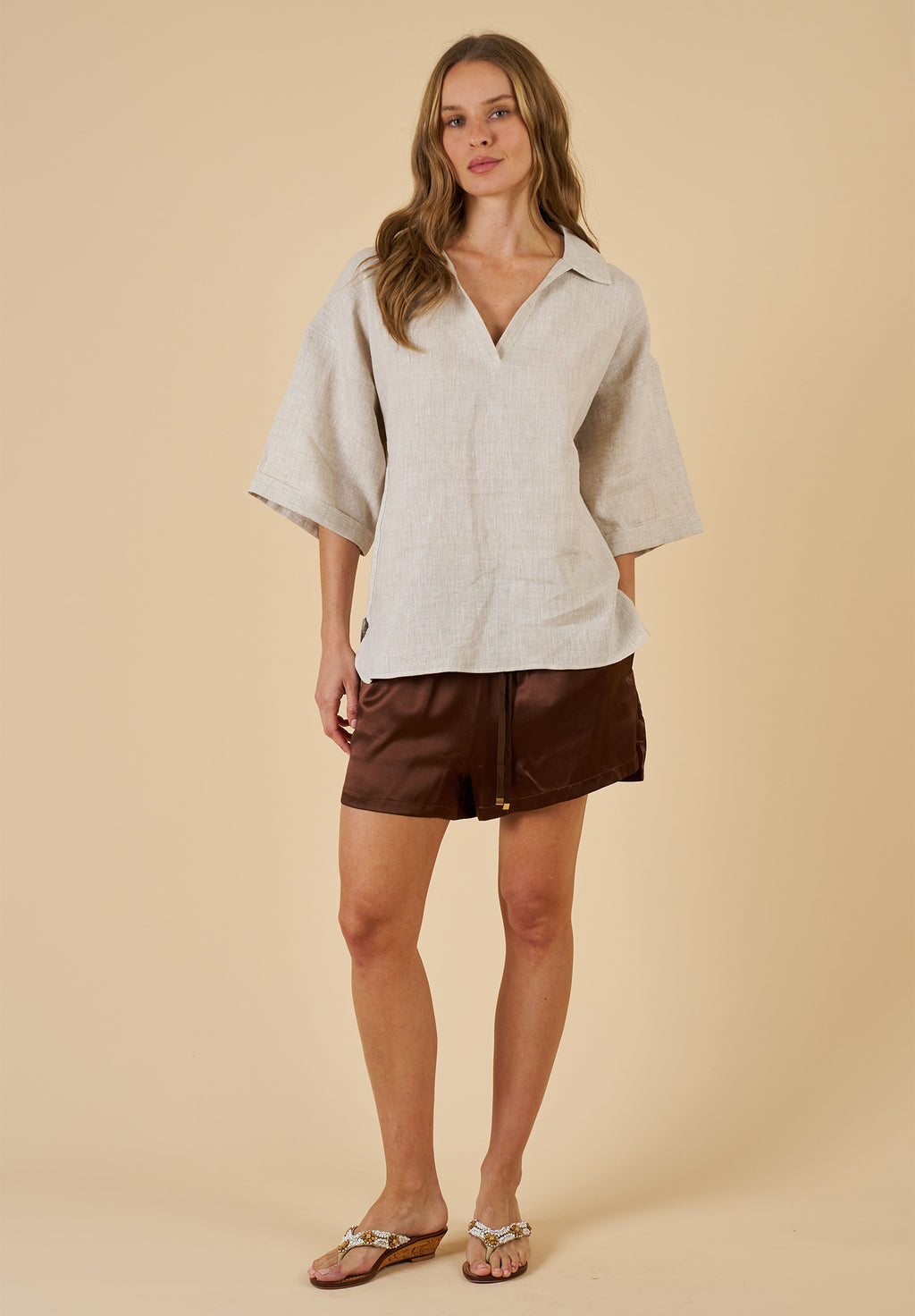 Elba Natural Linen Popover