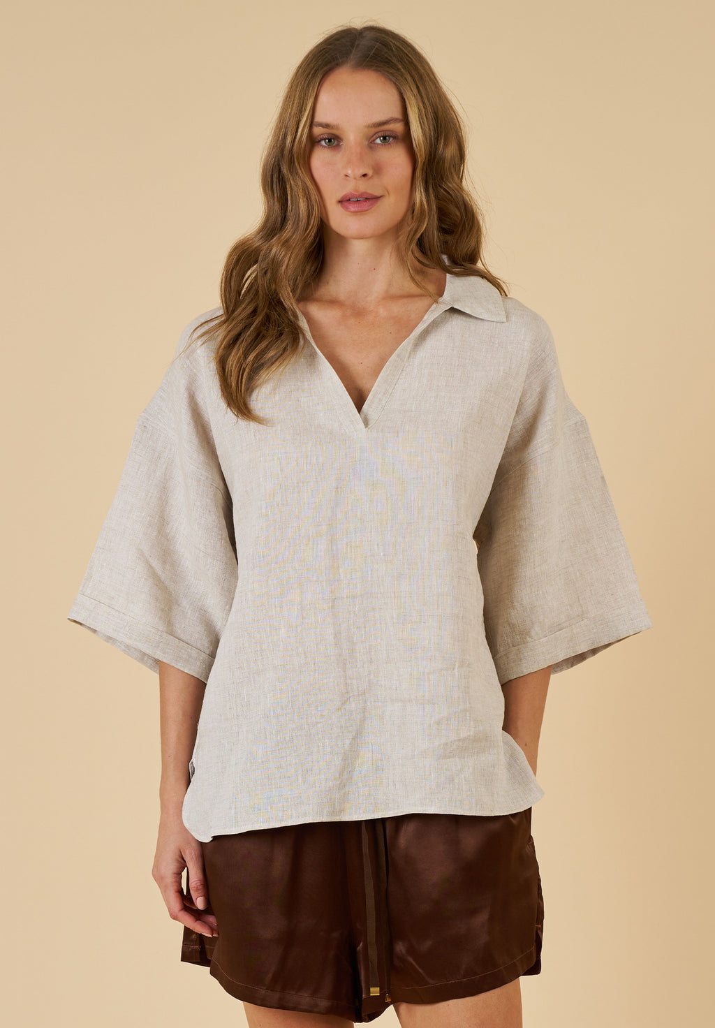 Elba Natural Linen Popover