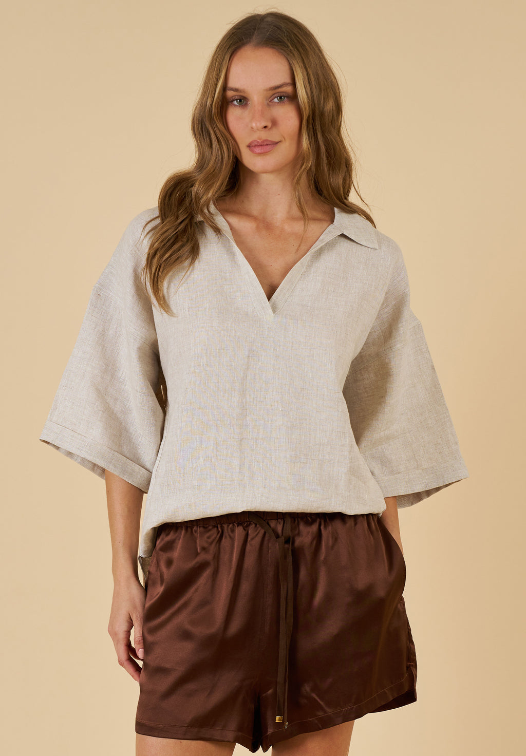 Elba Natural Linen Popover