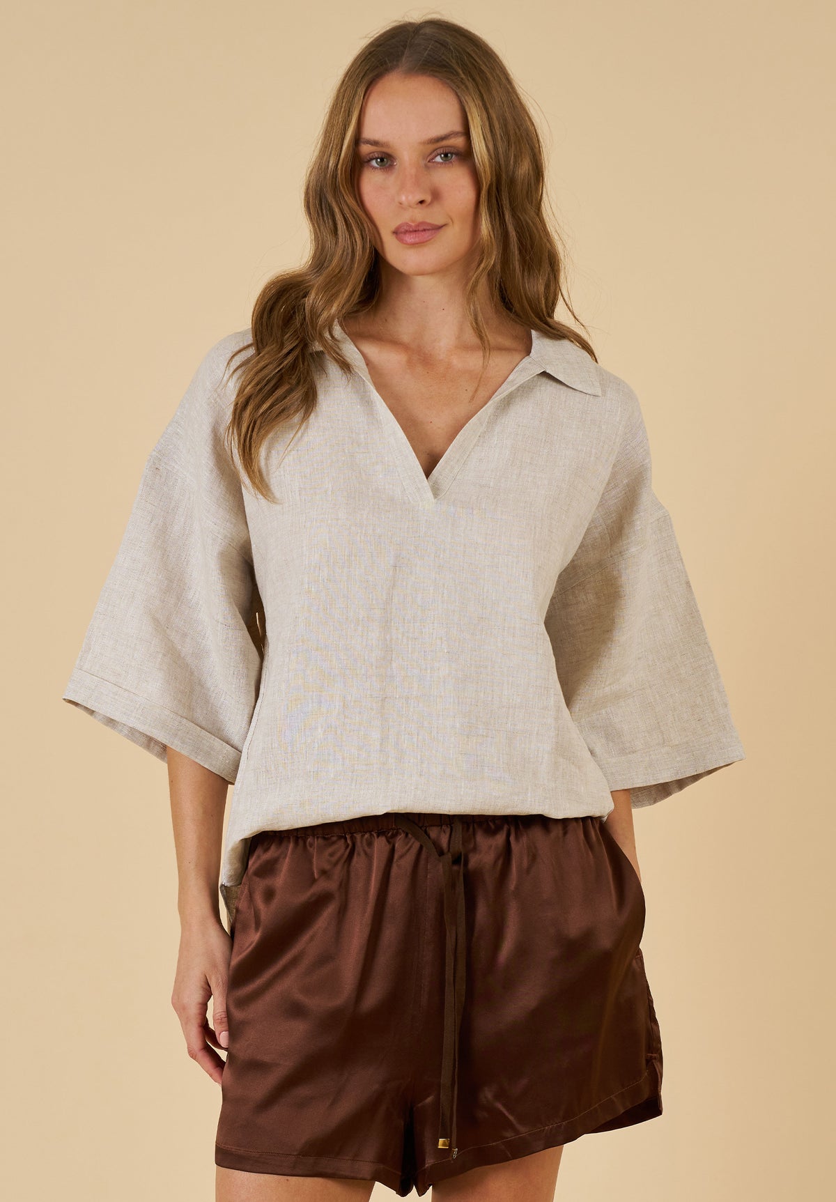 Elba Natural Linen Popover