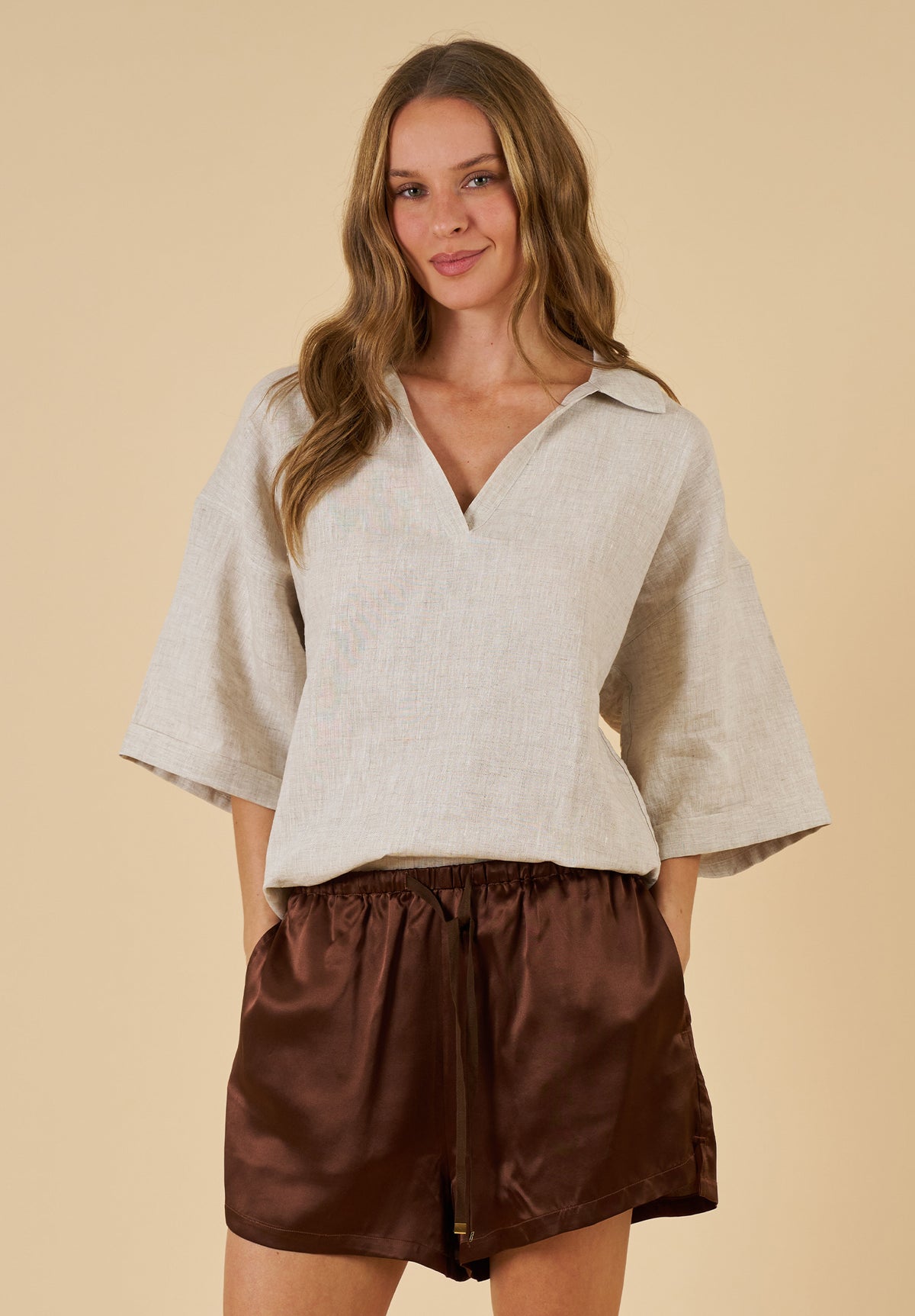 Elba Natural Linen Popover
