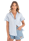 Febe-SS Sky Blue Linen Camp Shirt