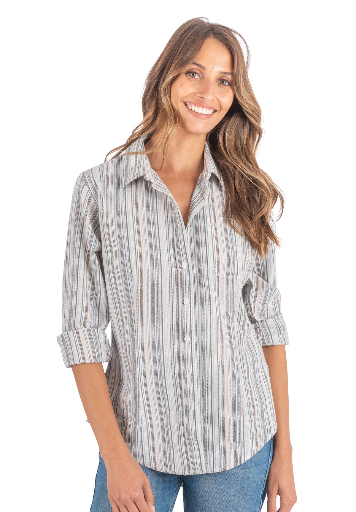 Iris Cold Stripes Classic Fit Linen Shirt