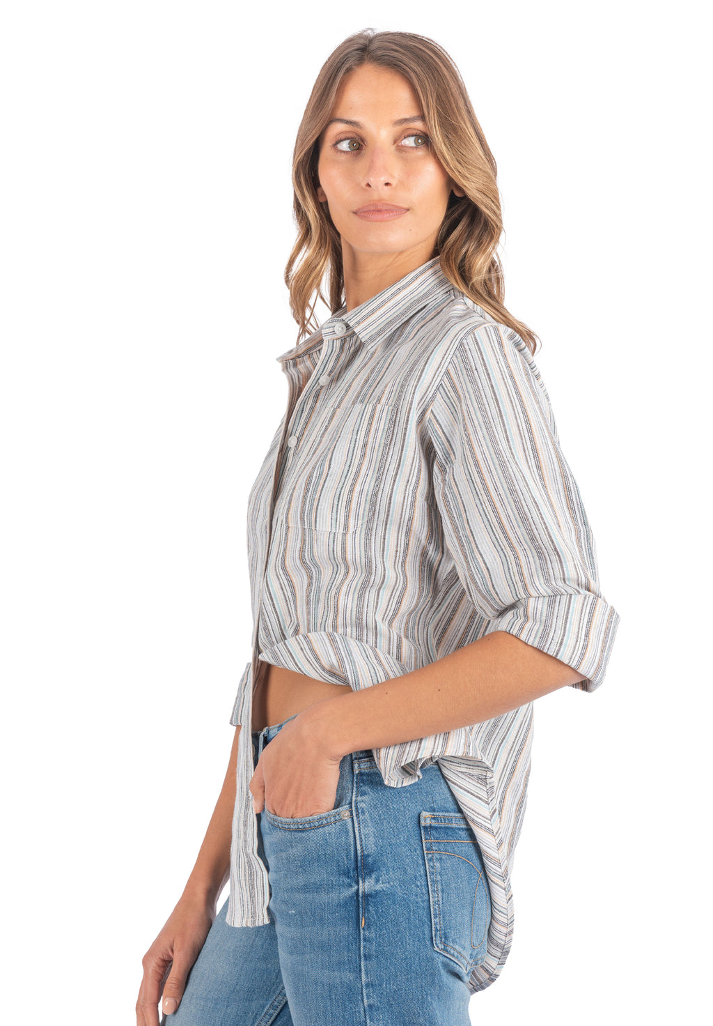 Iris Cold Stripes Classic Fit Linen Shirt