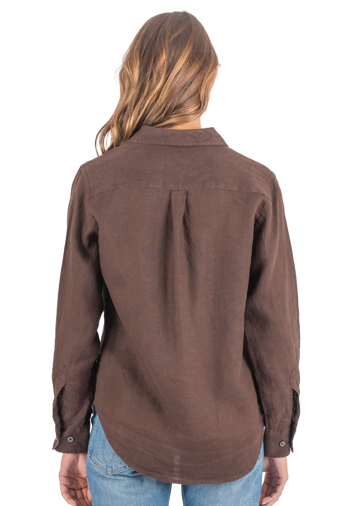 Iris Coffee Classic Fit Linen Shirt