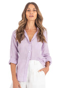 Iris Lilac Classic Fit Linen Shirt