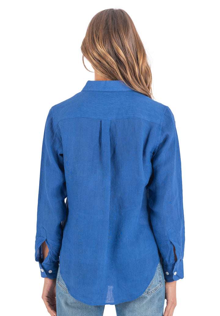 Iris Royal Blue Linen Shirt