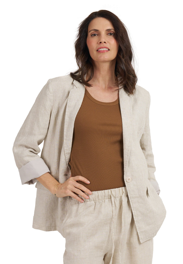 Jackie Natural Oversized Linen Blazer