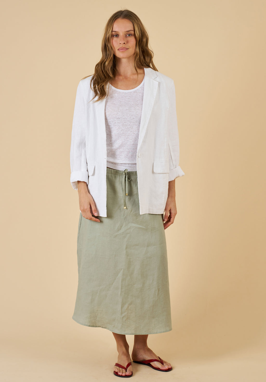 Jackie White Oversized Linen Blazer