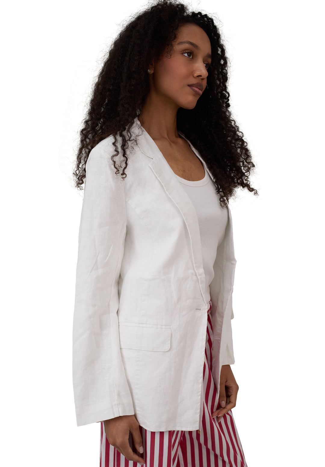 Jackie White Oversized Linen Blazer