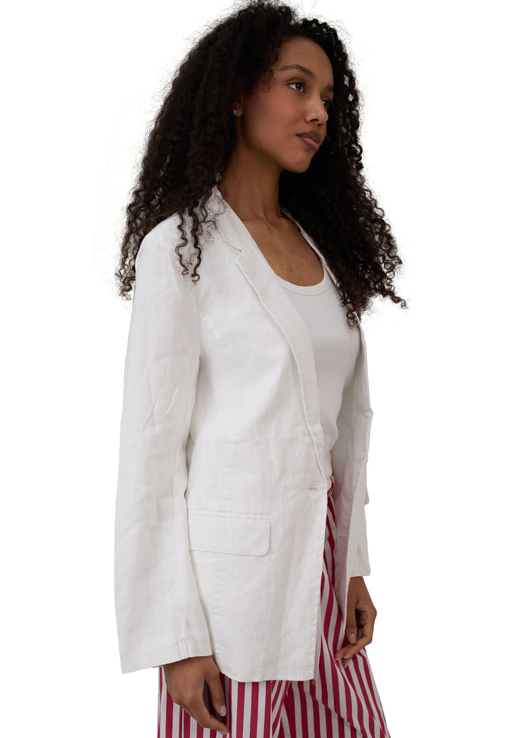 Jackie White Oversized Linen Blazer