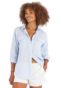 Lete-Linen Sky Blue Classic Linen Shirt with Pockets