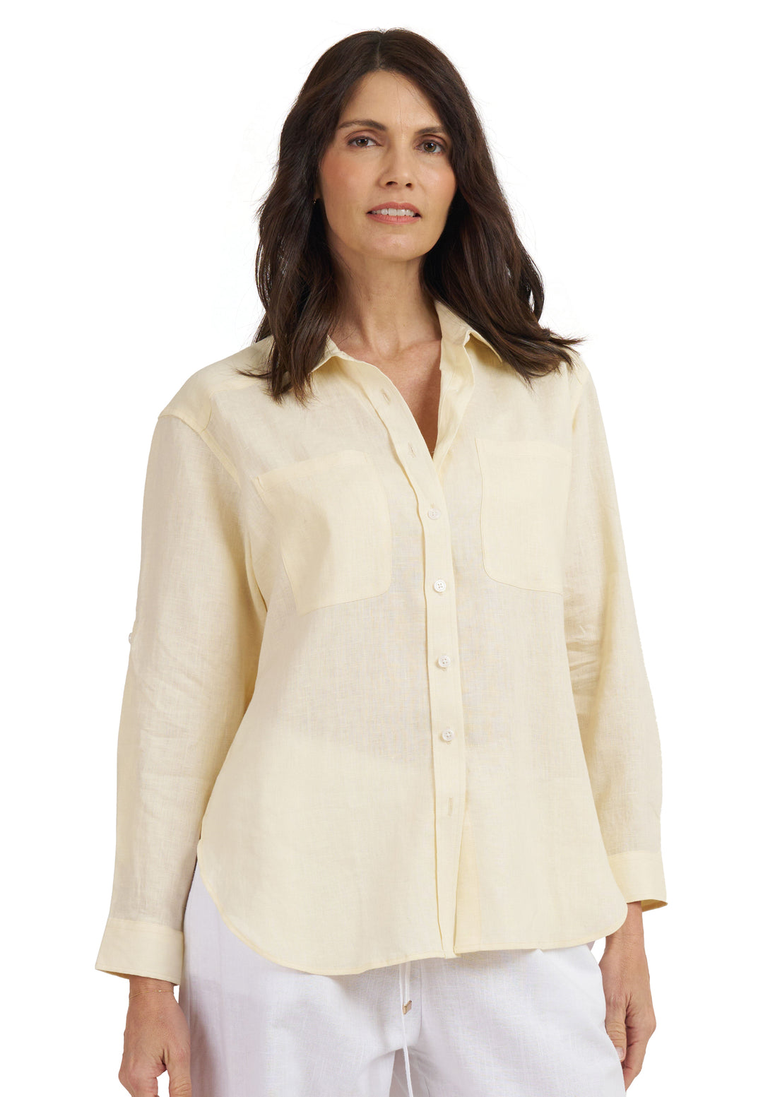 Luna Yellow Limoncello Oversized Linen Shirt with Pockets