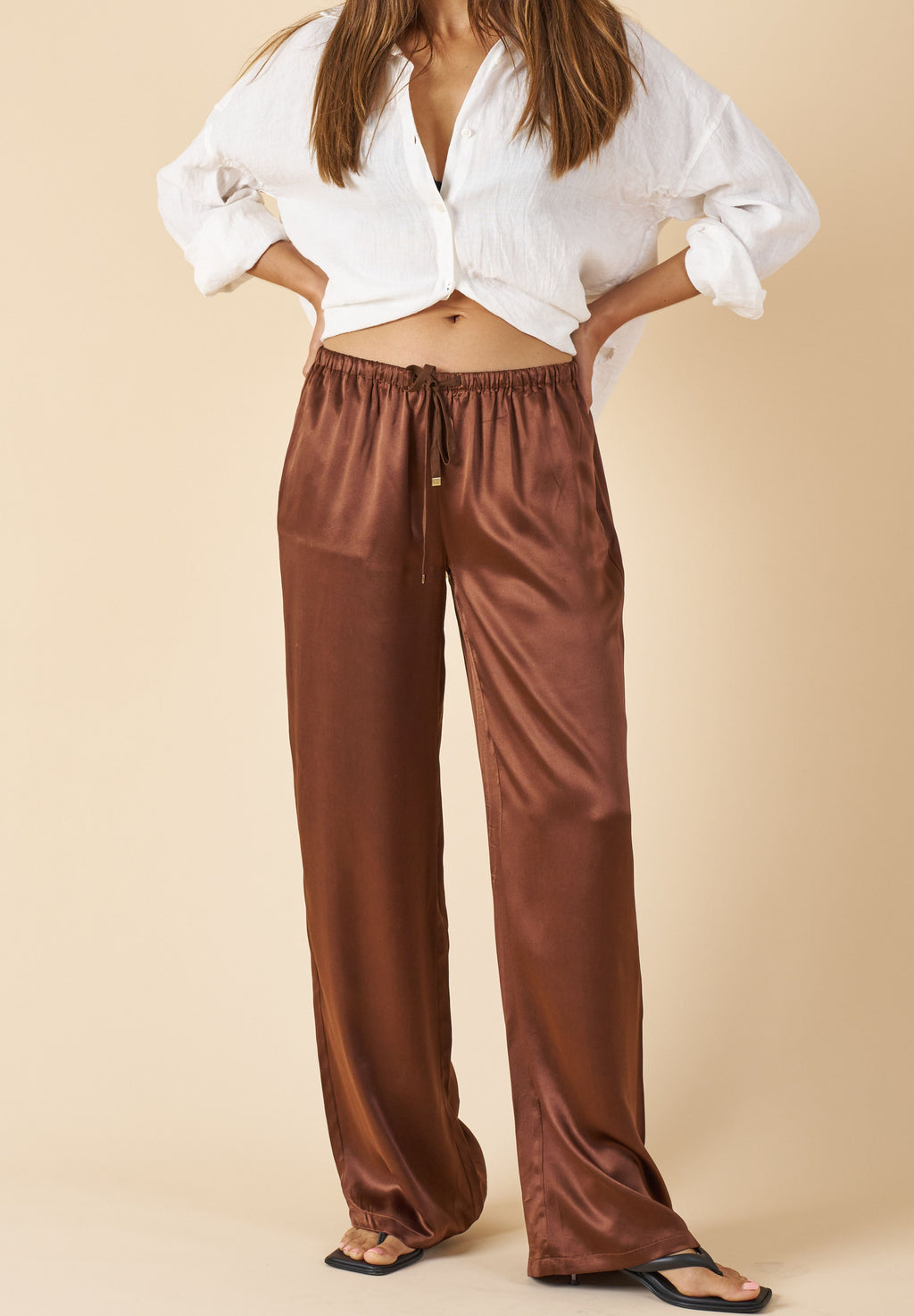 Exalina Ivory White Crinkle Linen Oversized Shirt