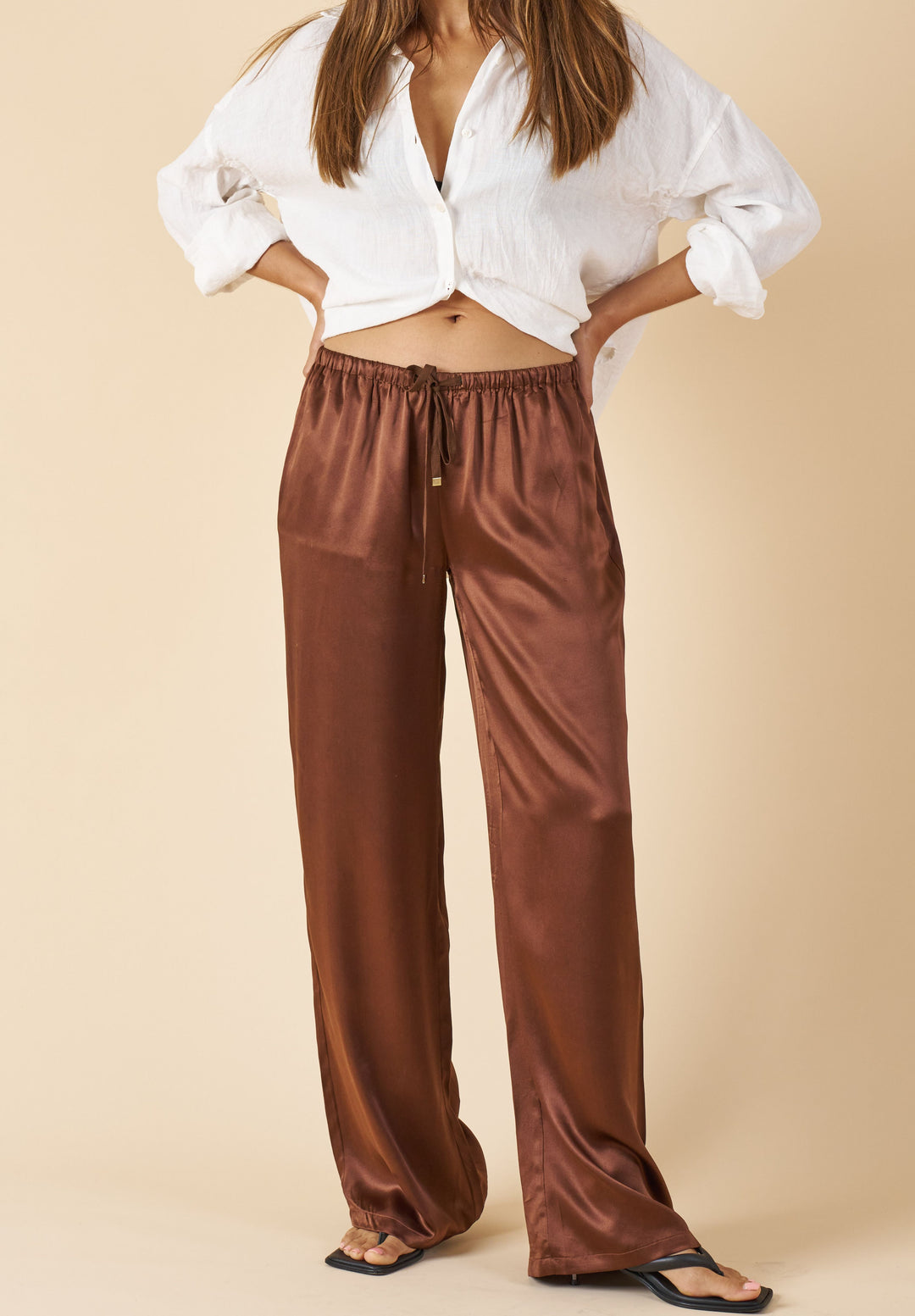 Exalina Ivory White Crinkle Linen Oversized Shirt