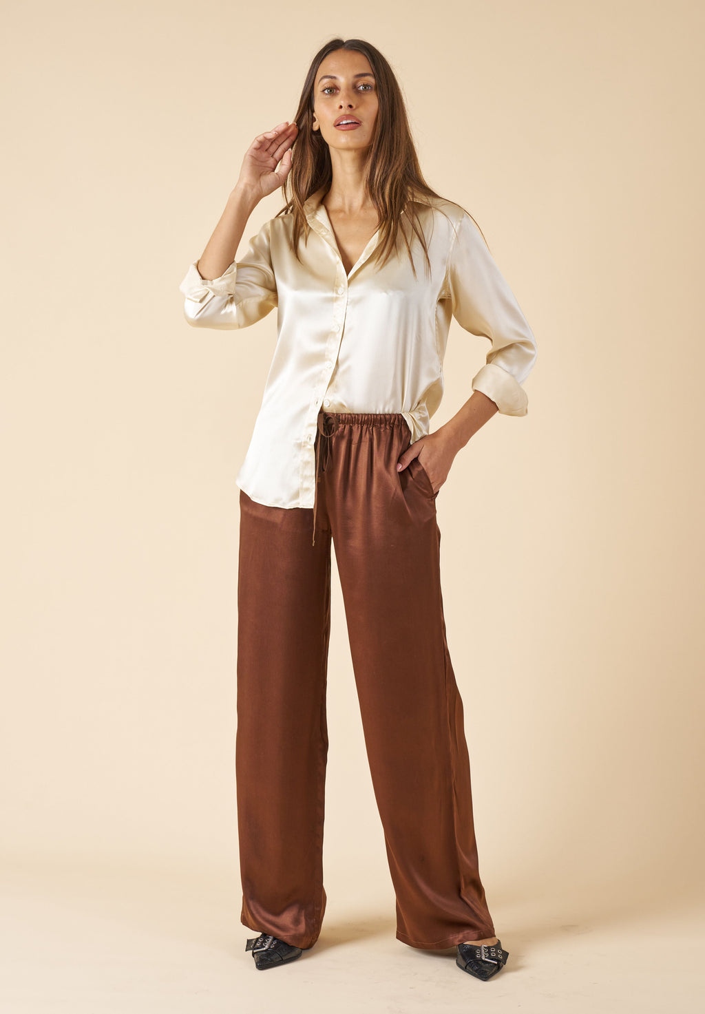 Lulu-Pants Mocha Silk
