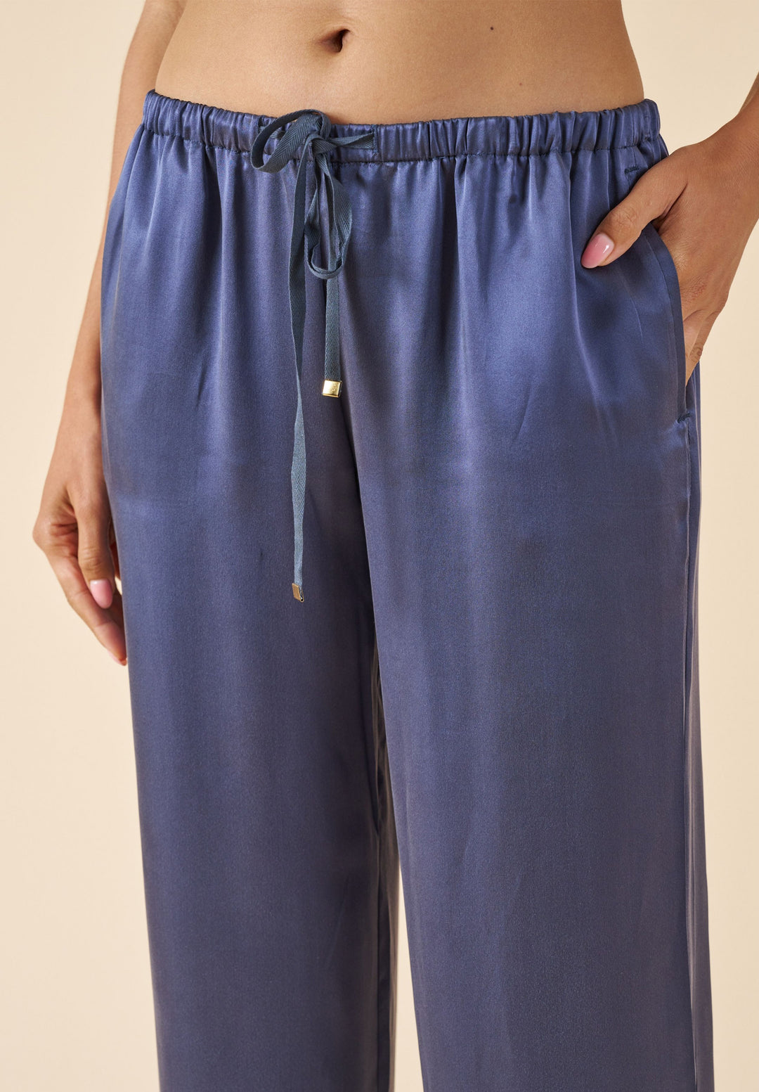 Lulu-Pants Avio Blue Silk