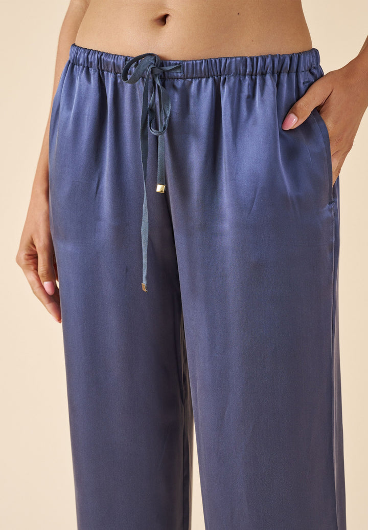 Lulu-Pants Avio Blue Silk