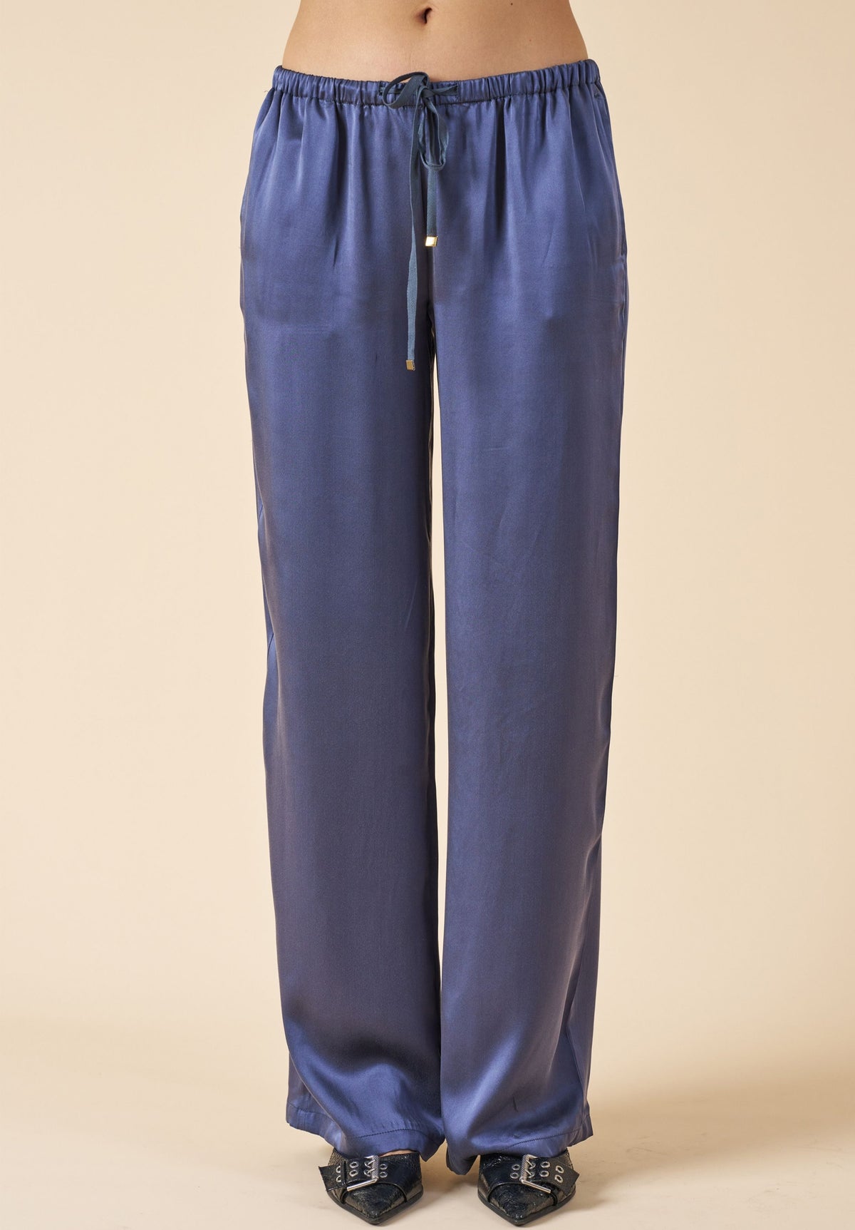 Lulu-Pants Avio Blue Silk