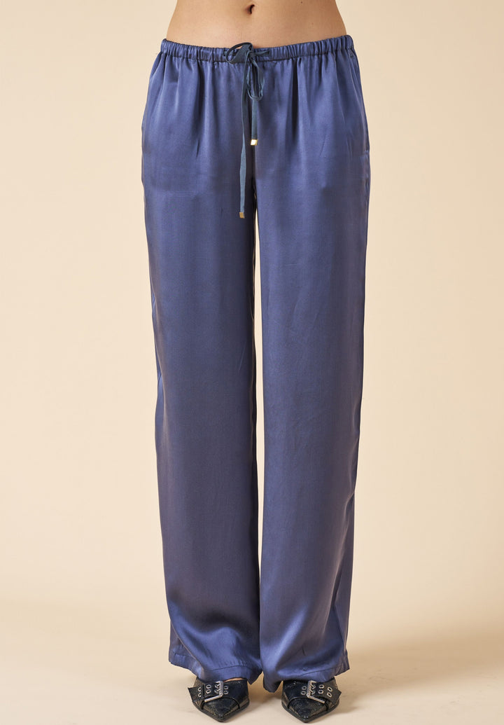 Lulu-Pants Avio Blue Silk
