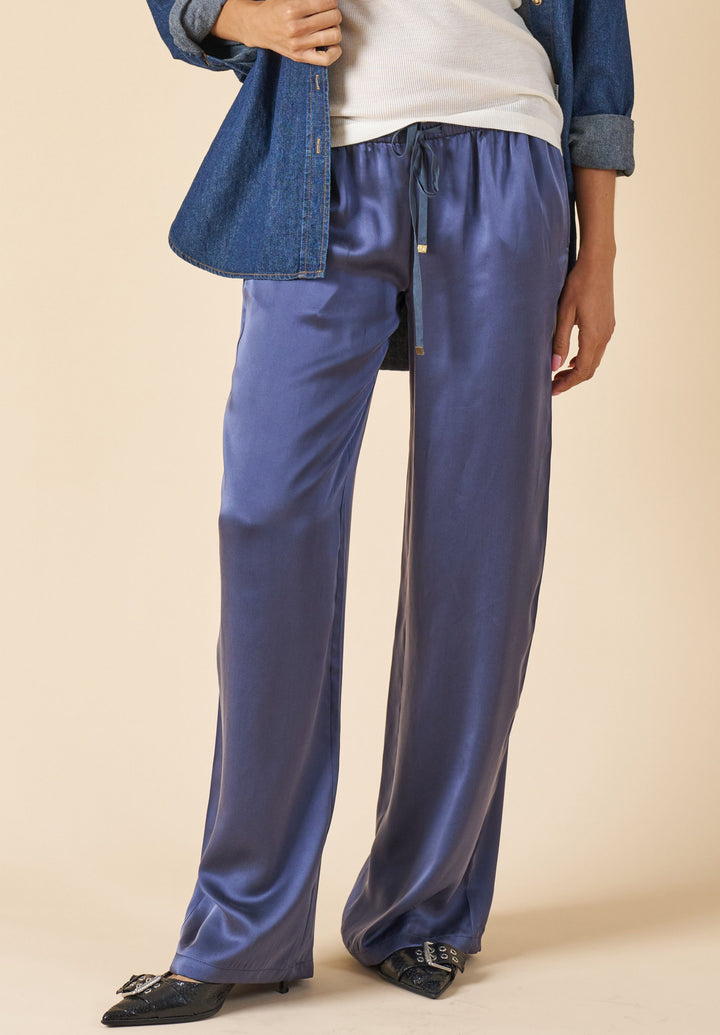 Lulu-Pants Avio Blue Silk