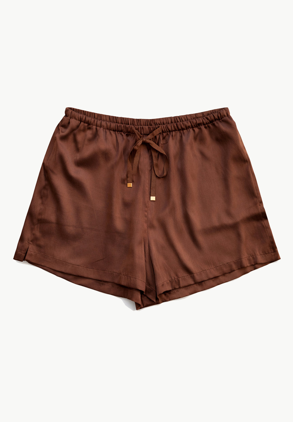 Lulu-Silk Shorts Mocha
