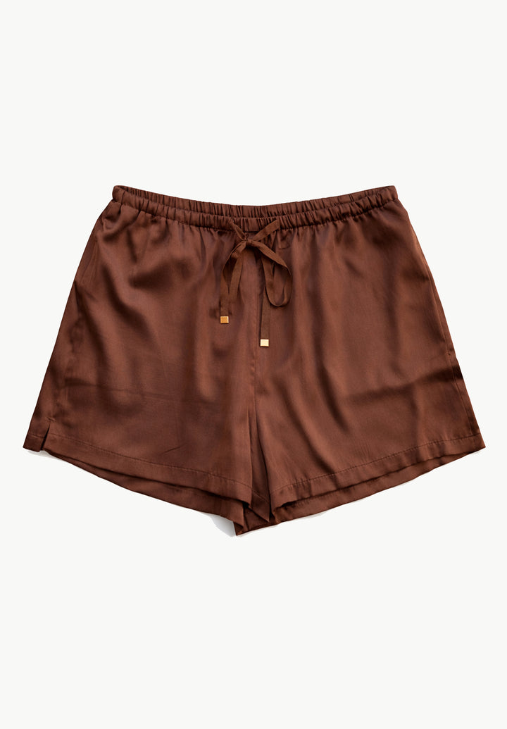 Lulu Silk Shorts Mocha