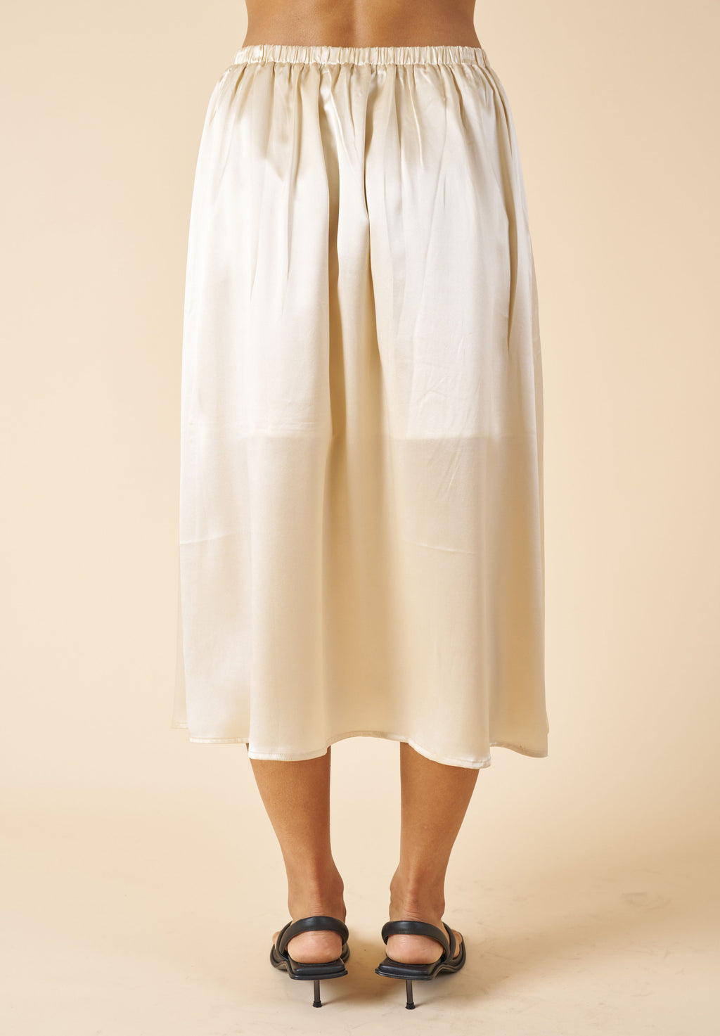 Maddie-Silk Biscuit Midi Silk Skirt
