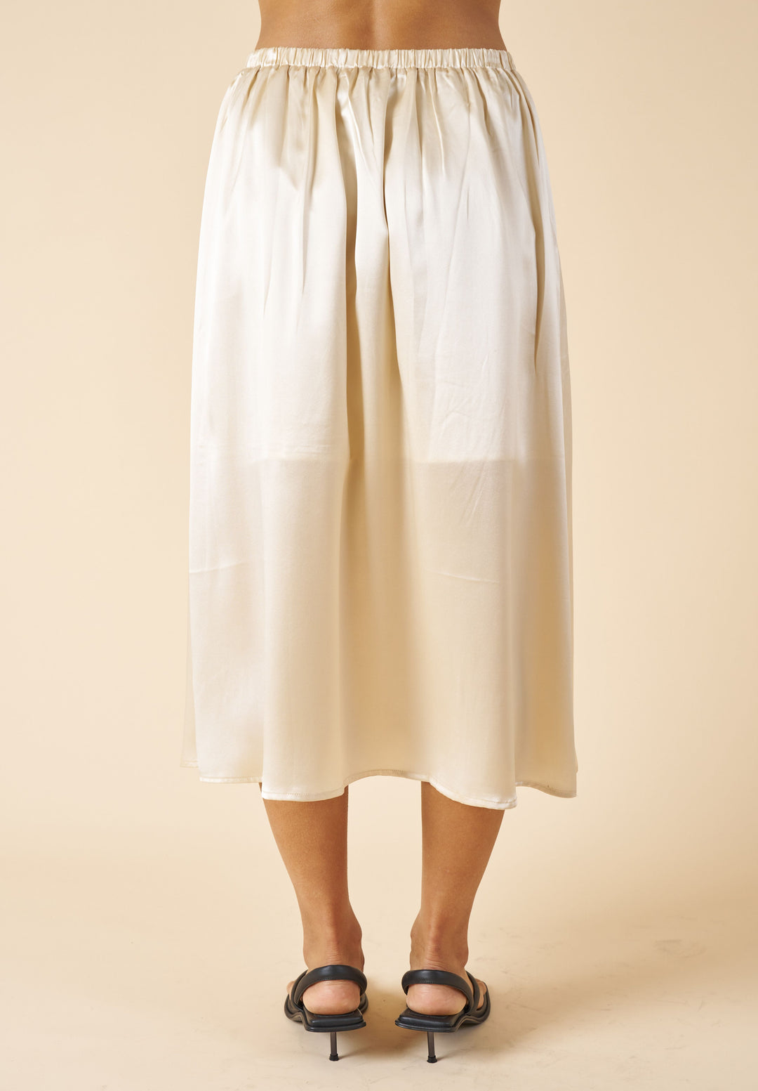 Maddie-Silk Biscuit Midi Silk Skirt