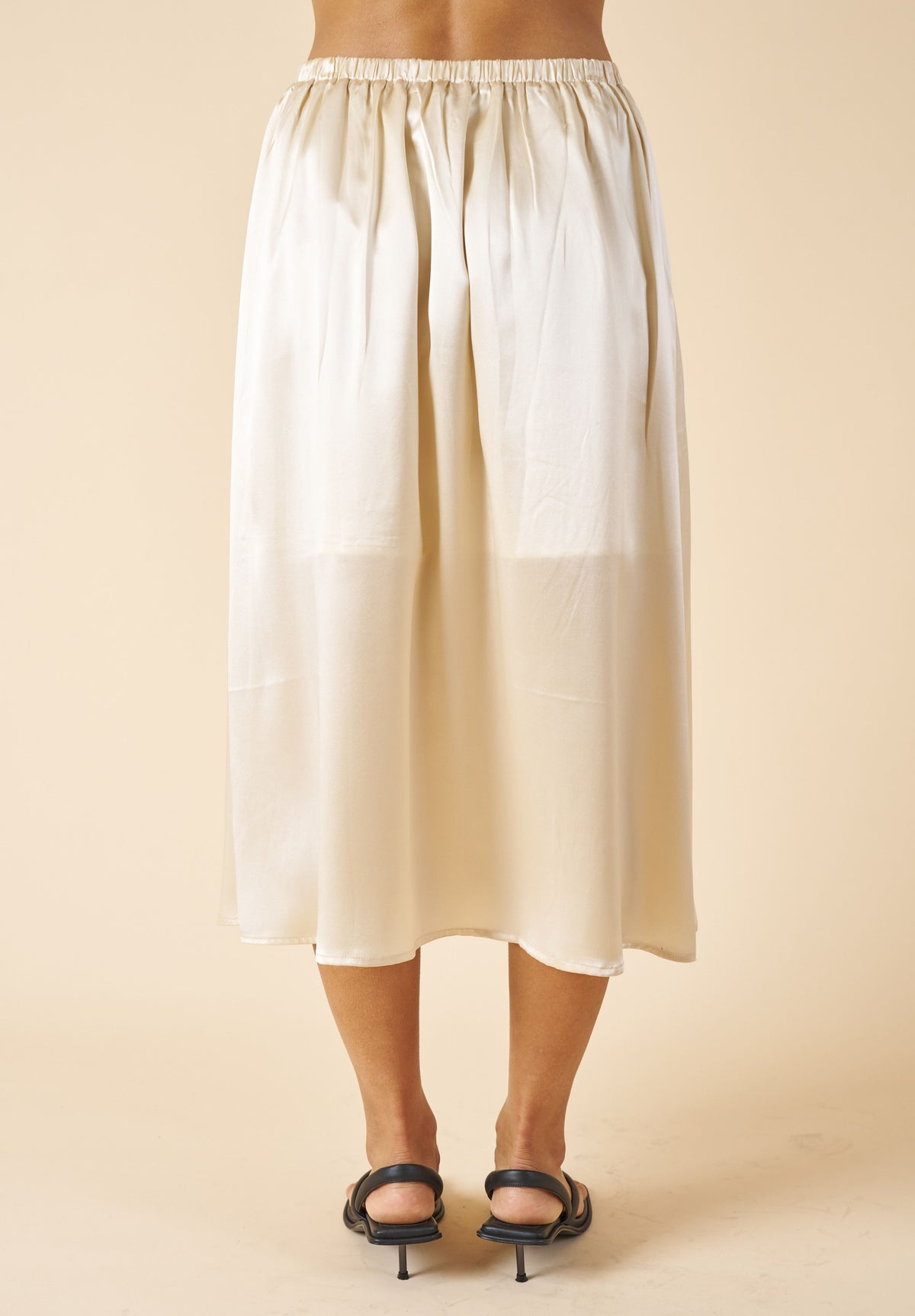 Maddie-Silk Biscuit Midi Silk Skirt