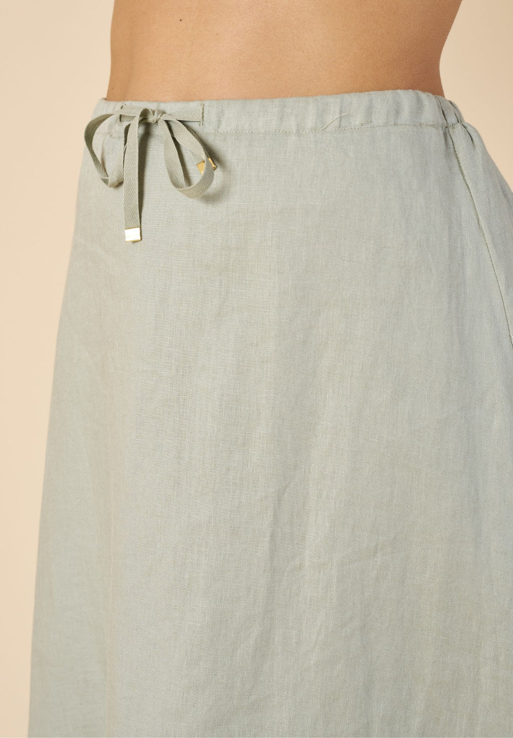 Maddie Sage Midi Linen Skirt