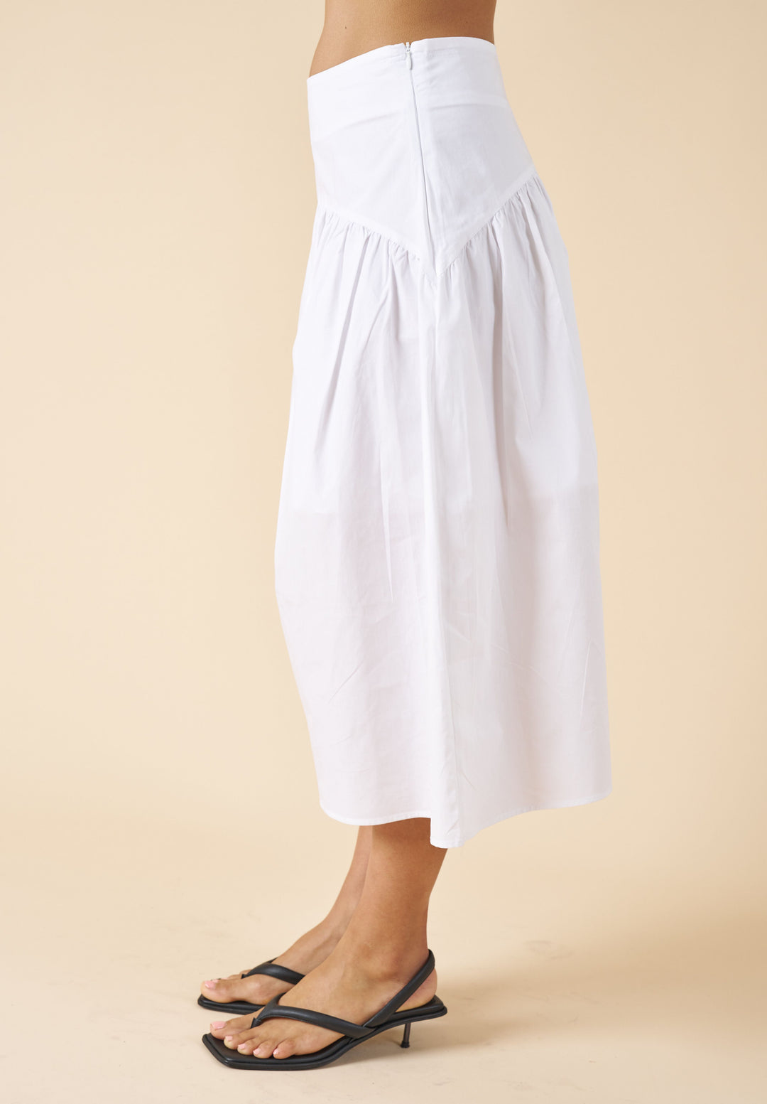 Mare White Cotton Skirt