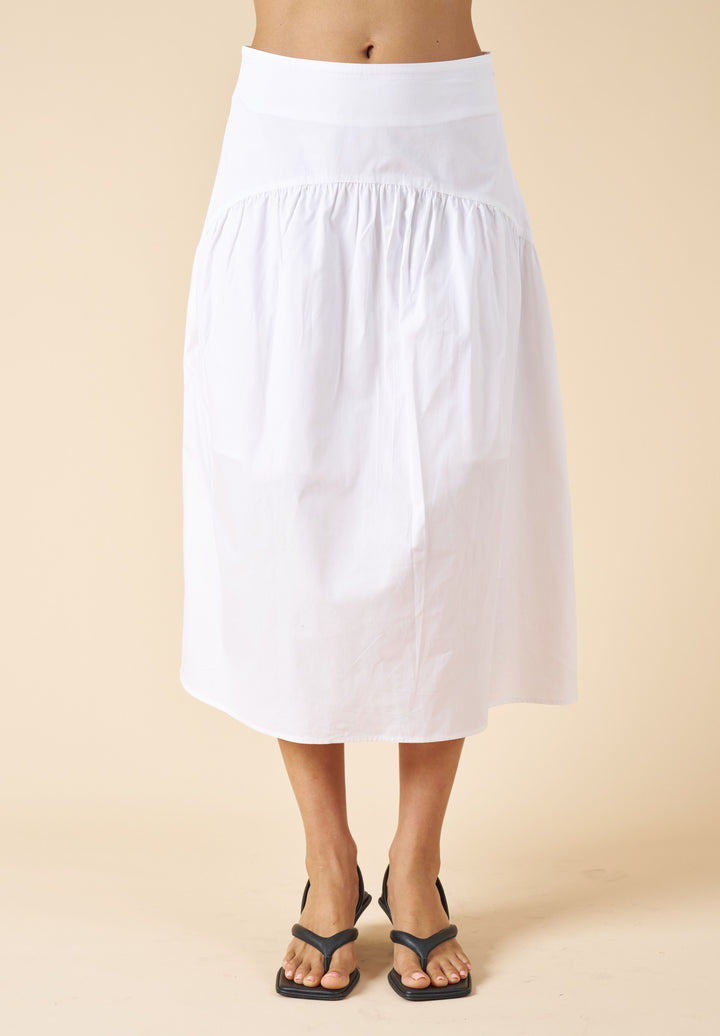 Mare White Cotton Skirt