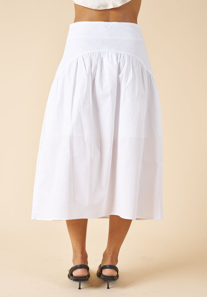 Mare White Cotton Skirt