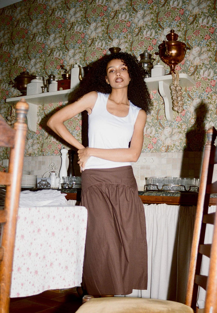 Mare Moka Cotton Skirt