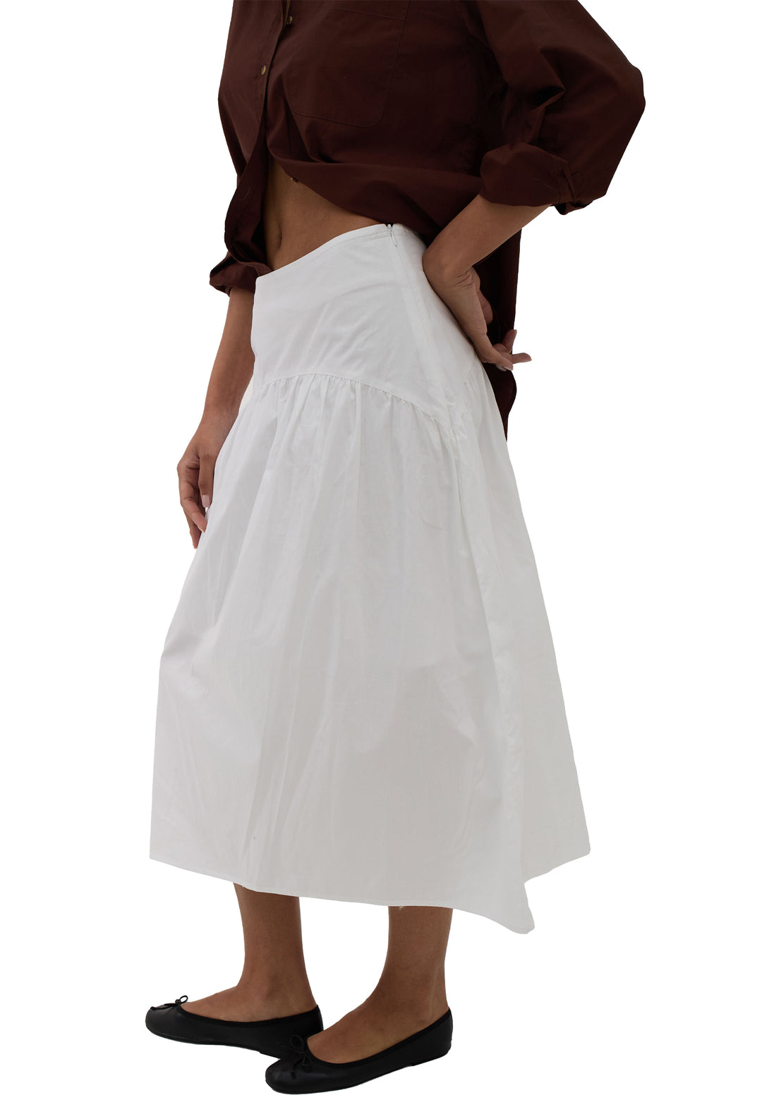 Mare White Cotton Skirt